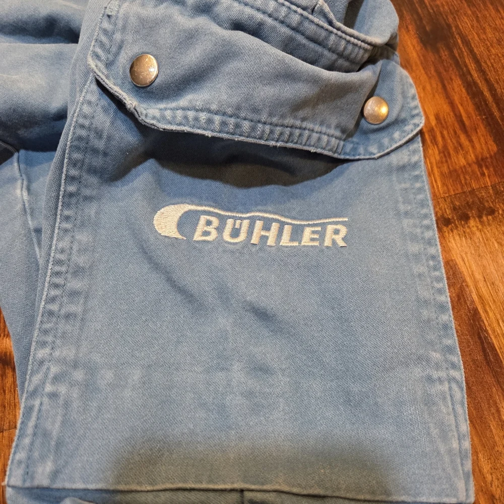 Y2k Vintage German Workwear Kübler WorkWear Cargo Pants Light Blue SZ EU 52
